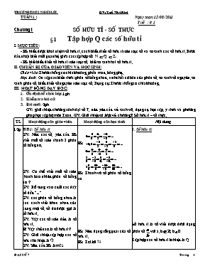 Toán 7 - Tiết 1 Tập hợp Q các số hữu tỉ